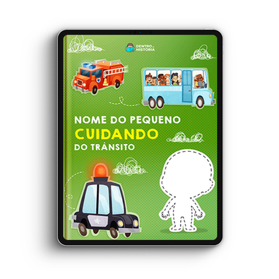Capa do livro personalizado do Cuidando do Trânsito