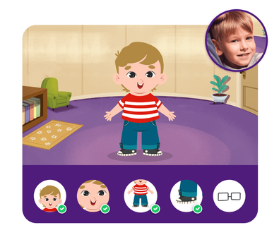 Personalização do protagonista na história personalizada do Dentro da História