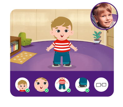 Personalização do protagonista na história personalizada do Dentro da História