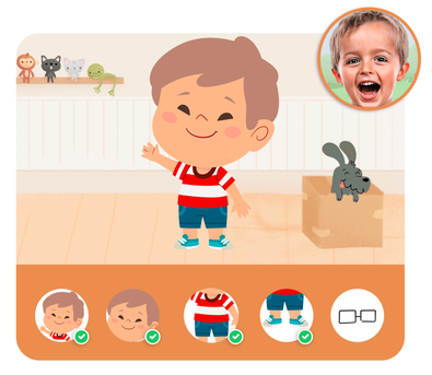 Personalização do protagonista na história personalizada do Dentro da História