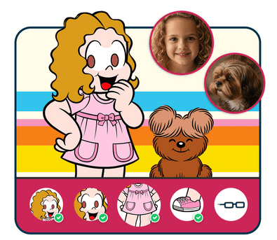 Personalização do protagonista na história personalizada do Turma da Mônica