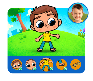 Personalização do protagonista na história personalizada do Dentro da História