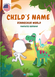 Capa do livro personalizado de Fantastic Birthday Dinosaur