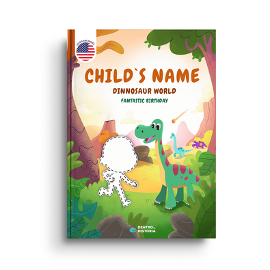 Capa do livro personalizado do Fantastic Birthday Dinosaur