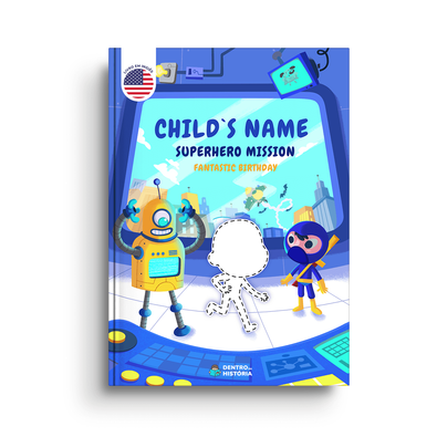 Capa do livro personalizado do Fantastic Birthday Super Hero