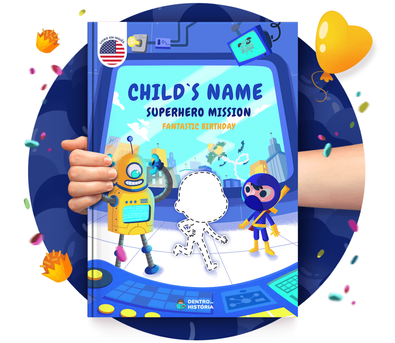 Cena do livro Personalizado do livro Fantastic Birthday Super Hero