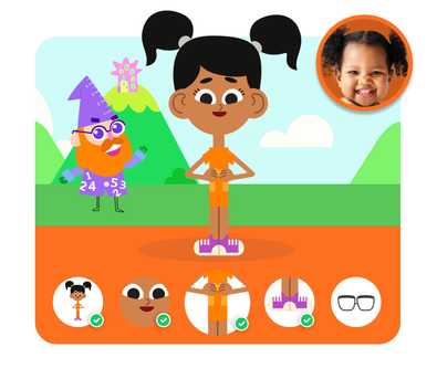 Personalização do protagonista na história personalizada do Primeiras Lições