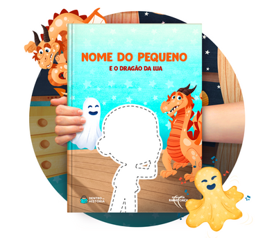 Cena do livro personalizado O Dragão da Lua