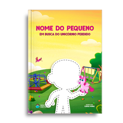 Capa do livro personalizado do Em Busca do Unicórnio Perdido