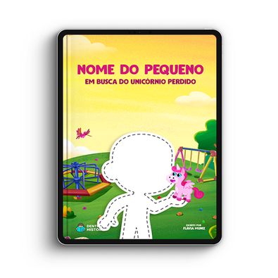 Capa do livro personalizado do Em Busca do Unicórnio Perdido