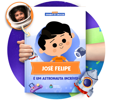 Cena do livro Personalizado do livro Um Astronauta Incrível