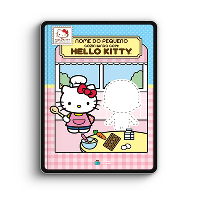 Capa do livro personalizado do Cozinhando com a Hello Kitty