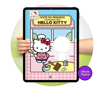 Cena do livro Personalizado do livro Cozinhando com a Hello Kitty