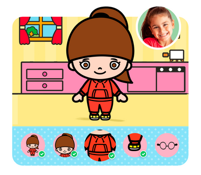 Personalização do protagonista na história personalizada do Hello Kitty