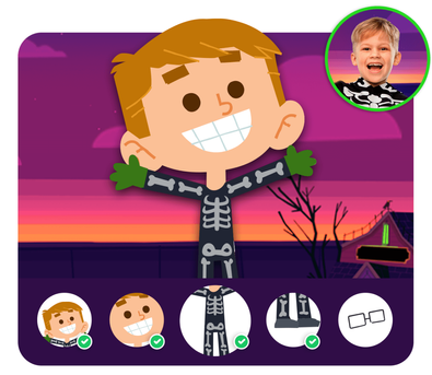 Personalização do protagonista na história personalizada do Datas Especiais