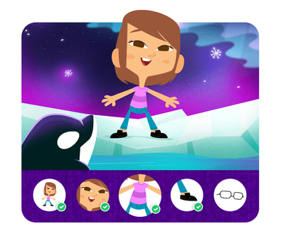 Personalização do protagonista na história personalizada do Dentro da História