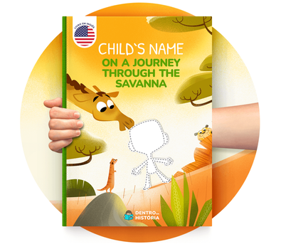 Cena do livro Personalizado do livro A Journey Through the Savannah!