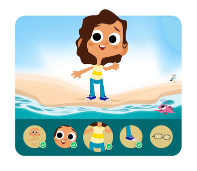 Personalização do protagonista na história personalizada do Dentro da História