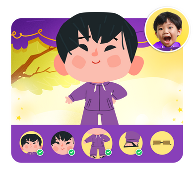 Personalização do protagonista na história personalizada do Dentro da História