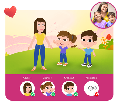 Personalização do protagonista na história personalizada do Especial Dia das Mães Personalização do protagonista na história personalizada do Especial Dia das Mães