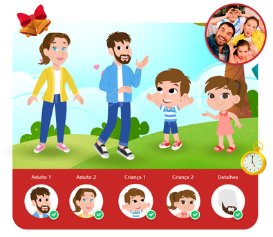 Personalização do protagonista na história personalizada do Natal Especial