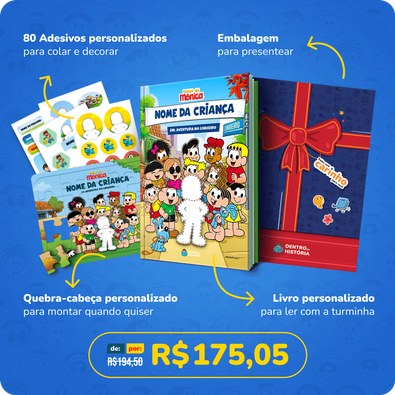 Capa do livro personalizado do Kit Aventura  no Limoeiro