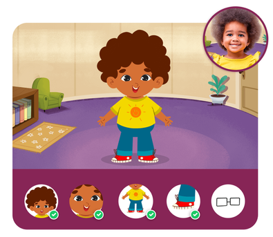 Personalização do protagonista na história personalizada do Dentro da História