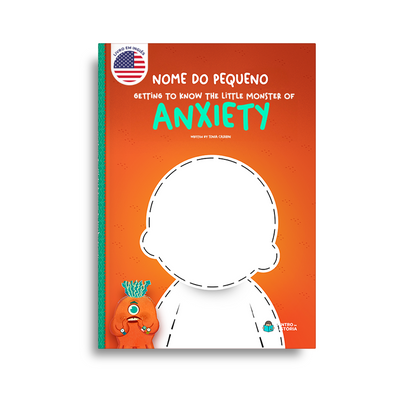Capa do livro personalizado do 🇺🇸  Monstrinho da Ansiedade