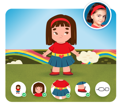 Personalização do protagonista na história personalizada do Eu e o Mundo