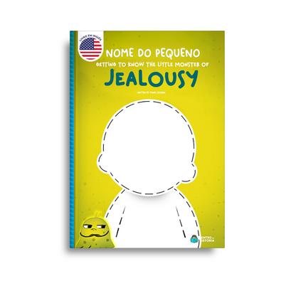 Capa do livro personalizado do 🇺🇸  Monstrinho do Ciúme