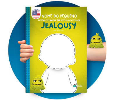 Cena do livro Personalizado do livro 🇺🇸  Monstrinho do Ciúme