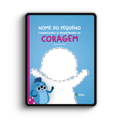Capa do livro personalizado do O Monstrinho da Coragem