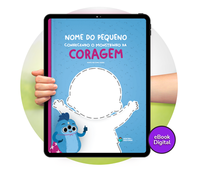 Cena do livro Personalizado do livro O Monstrinho da Coragem