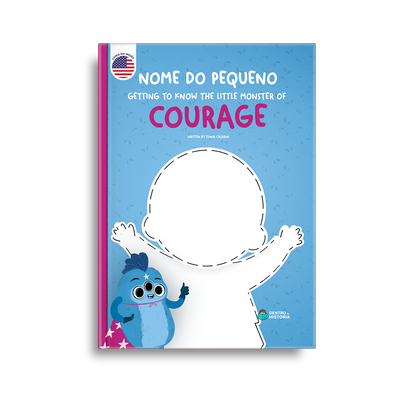 Capa do livro personalizado do 🇺🇸  Monstrinho da Coragem