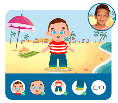 Personalização do protagonista na história personalizada do Dentro da História