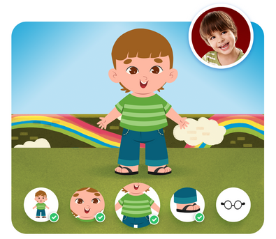 Personalização do protagonista na história personalizada do Minhas Emoções