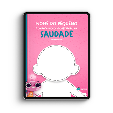 Capa do livro personalizado do O Monstrinho da Saudade