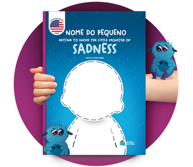 Cena do livro Personalizado do livro 🇺🇸  Monstrinho da Tristeza