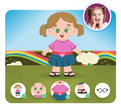 Personalização do protagonista na história personalizada do Minhas Emoções