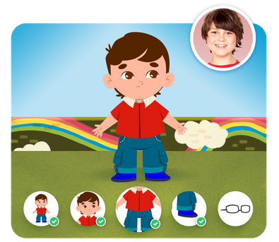 Personalização do protagonista na história personalizada do Eu e o Mundo