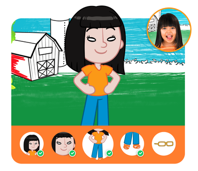 Personalização do protagonista na história personalizada do Mundo Bita