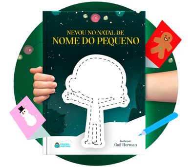 Cena do livro Personalizado do livro Nevou No Natal