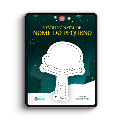 Capa do livro personalizado do Nevou no Natal