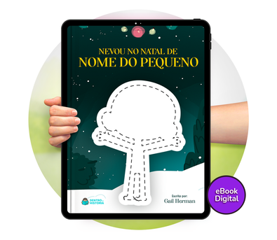Cena do livro Personalizado do livro Nevou no Natal