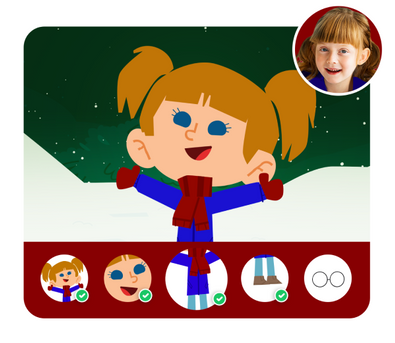 Personalização do protagonista na história personalizada do Datas Especiais