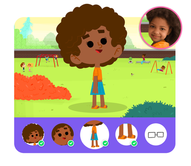 Personalização do protagonista na história personalizada do Dentro da História