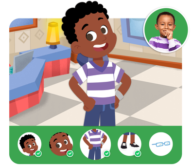 Personalização do protagonista na história personalizada do Onde Está?