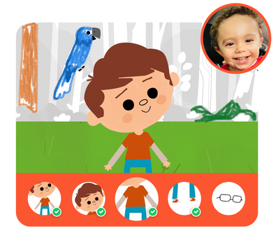 Personalização do protagonista na história personalizada do Dentro da História