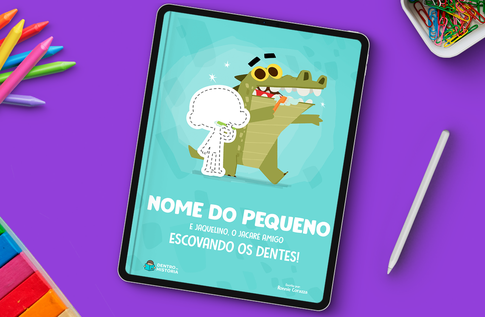 Jaquelino, o jacaré, escovando os dentes!