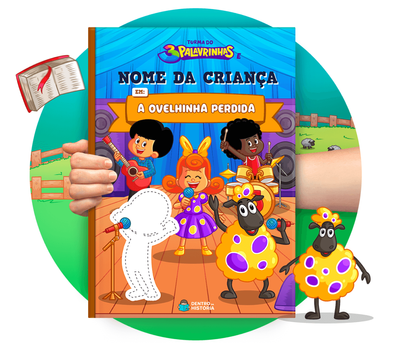 Cena do livro Personalizado do livro  3 Palavrinhas em A Ovelhinha Perdida